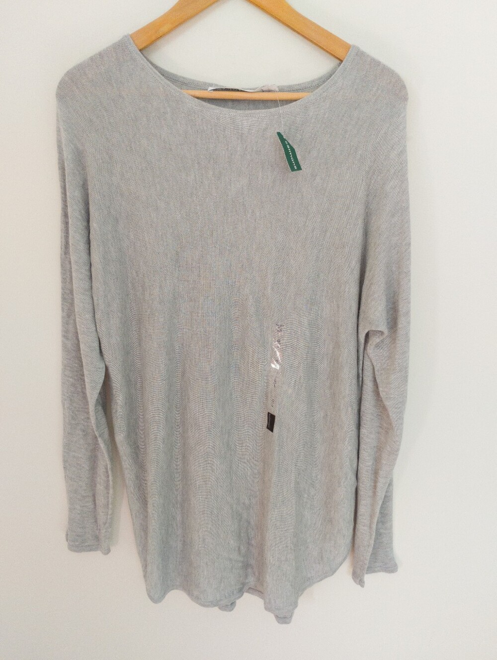 Contemporaine Simons Gray Long Sleeve Sweater 100% Viscose Size L New